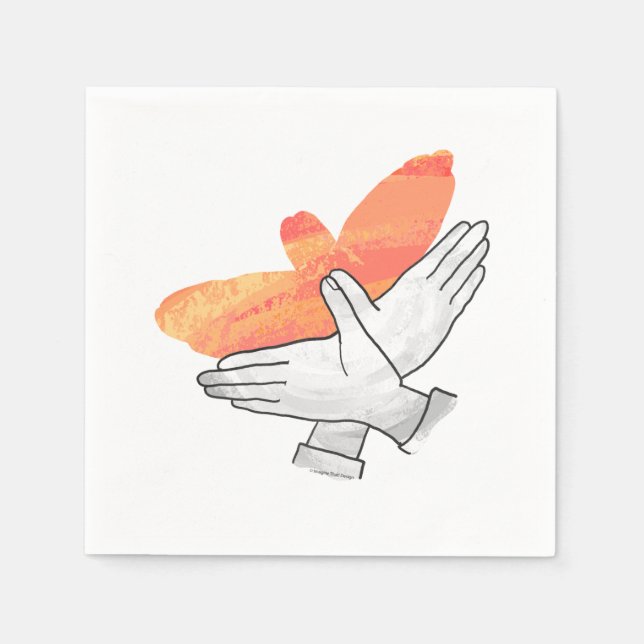 Servilleta De Papel Hand Silhouette Eagle Naranja (Anverso)
