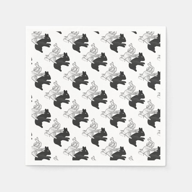 Servilleta De Papel Hand Silhouette Rabbit (Anverso)