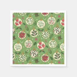 Servilleta De Papel HandDrawn Christmas Ornament Napkins