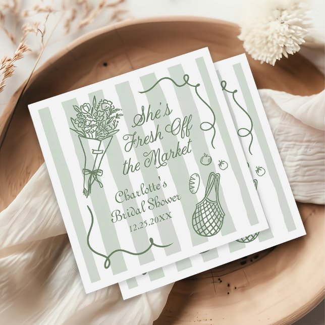 Servilleta De Papel Handrawn Fresh Off the Market Bridal Shower (Subido por el creador)