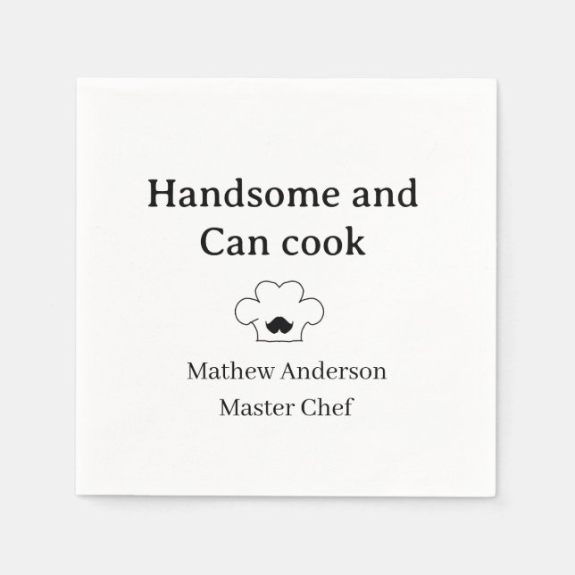 Servilleta De Papel handsome and can cook master chef man kitchen king (Anverso)