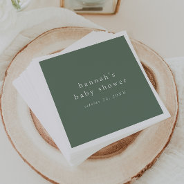 Servilleta De Papel HANNAH Sage Green Rustic Simple Baby Shower