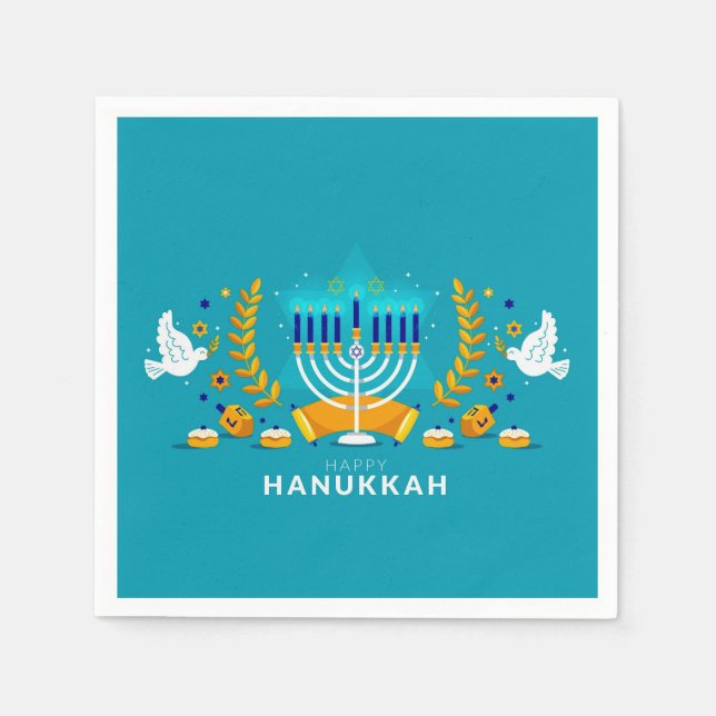 Servilleta De Papel Hannukah menorah (Anverso)