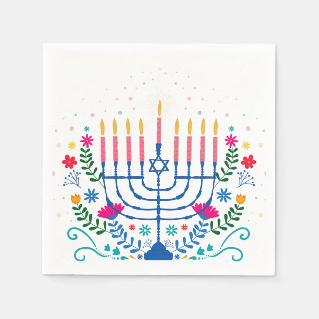 Servilleta De Papel Hannukah menorah   (Anverso)