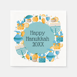 Servilleta De Papel Hanukkah Blue