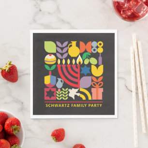 Servilleta De Papel Hanukkah Chanukah Menorah Dreidel Símbolos Judíos