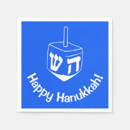 Servilleta De Papel Hanukkah Dreidel Blue White 4Debby