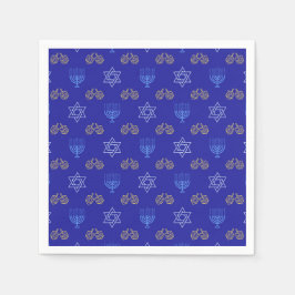 Servilleta De Papel Hanukkah Gold Dreidel Star de David Menorah