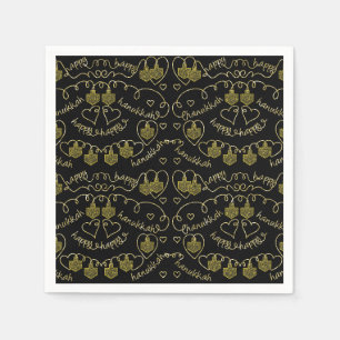 Servilleta De Papel Hanukkah Gold Dreidels