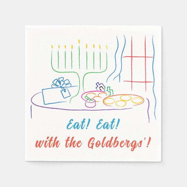 Servilleta De Papel Hanukkah Holiday Dinner (Anverso)