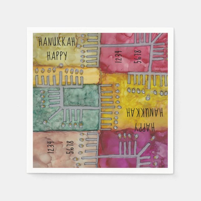 Servilleta De Papel Hanukkah Menorahs (Anverso)