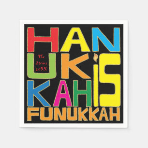 Servilleta De Papel Hanukkah Napkin Personaliza "Hanukkah is Funukkah"