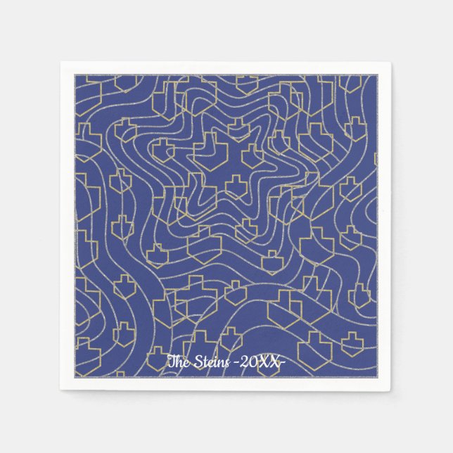 Servilleta De Papel Hanukkah Napkin personaliza las "estrellas y sueño (Anverso)