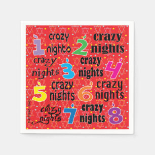 Servilleta De Papel Hanukkah Napkin Personalizado "8 noches locas/Rojo