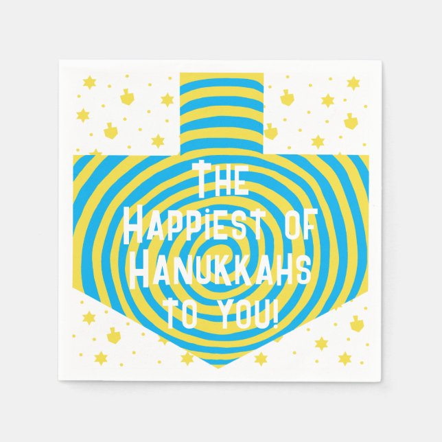 Servilleta De Papel Hanukkah Swirl Dreidel (Anverso)