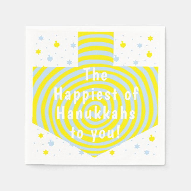 Servilleta De Papel Hanukkah Swirl Dreidel (Anverso)