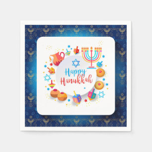 Servilleta De Papel Hanukkiah Feliz Hanukkah Fiesta Judía Menorah