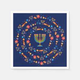 Servilleta De Papel Hanukkiah Feliz Hanukkah Judío dreidel Menorah