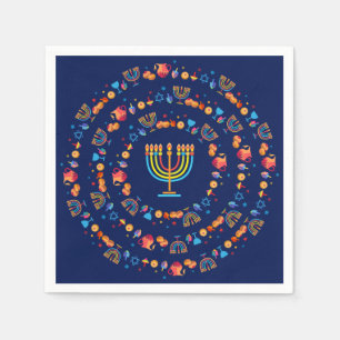 Servilleta De Papel Hanukkiah Feliz Hanukkah Judío dreidel Menorah