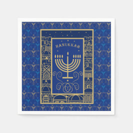 Servilleta De Papel Hanukkiah Happy Hanukkah Jewish dreidel Menorah