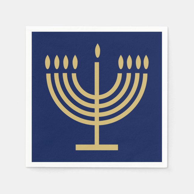Servilleta De Papel Hanukkiah Happy Hanukkah Jewish dreidel Menorah (Anverso)