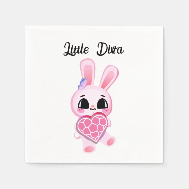 Servilleta De Papel Happiness magic sweet bunny in the rainbow (Anverso)
