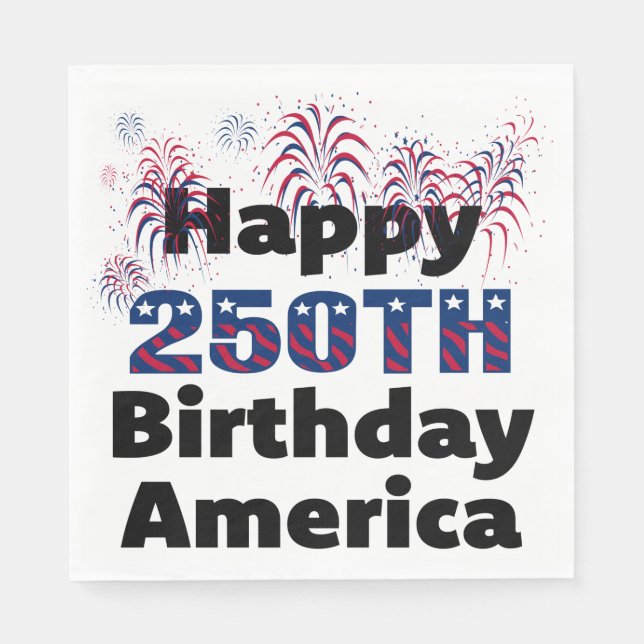 Servilleta De Papel Happy 250th America Patriotic Party (Anverso)