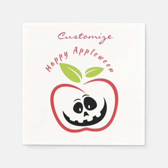 Servilleta De Papel Happy Appleween Jack O'lantern Thunder_Cove (Anverso)