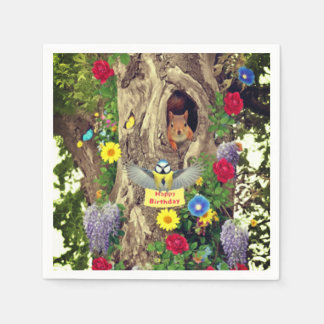 Servilleta De Papel Happy Birthday Beautiful Nature Paper Napkins 