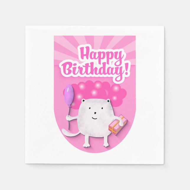 Servilleta De Papel Happy Birthday Celebration Design (Anverso)