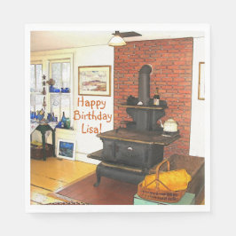 Servilleta De Papel Happy Birthday Country Kitchen Woodstove