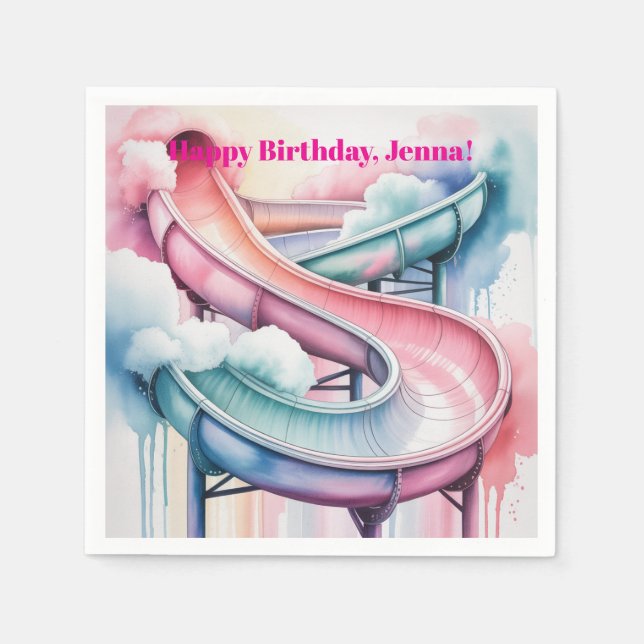 Servilleta De Papel Happy Birthday Kids’ Birthday Waterslide Party (Anverso)