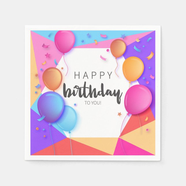 Servilleta De Papel Happy Birthday To You (Anverso)