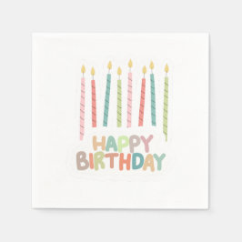 Servilleta De Papel Happy Birthday with Candles on