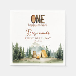 Servilleta De Papel Happy Camper Teddy Bear 1st Birthday