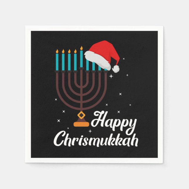 Servilleta De Papel Happy Chrismukkah Hanukkah Jewish Festival Gift (Anverso)