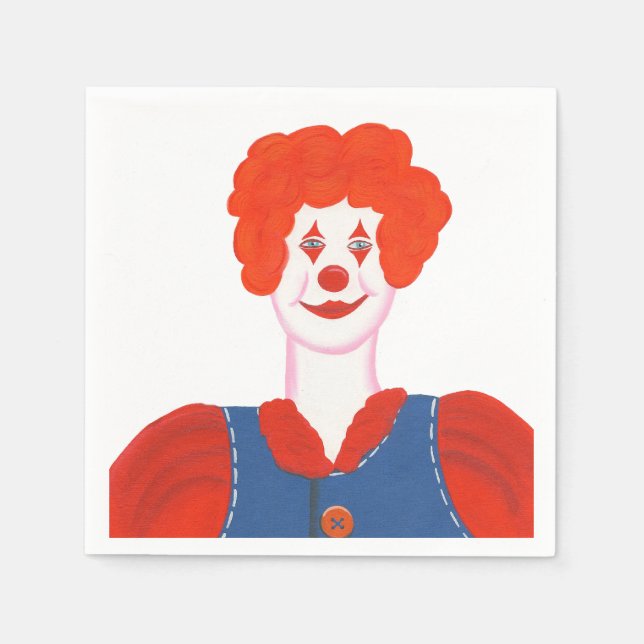 Servilleta De Papel Happy Clown Red Hair Birday Paper Napkins (Anverso)