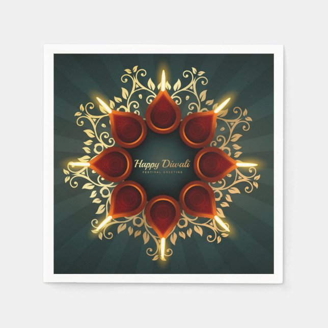 Servilleta De Papel Happy Diwali Napkins (Anverso)