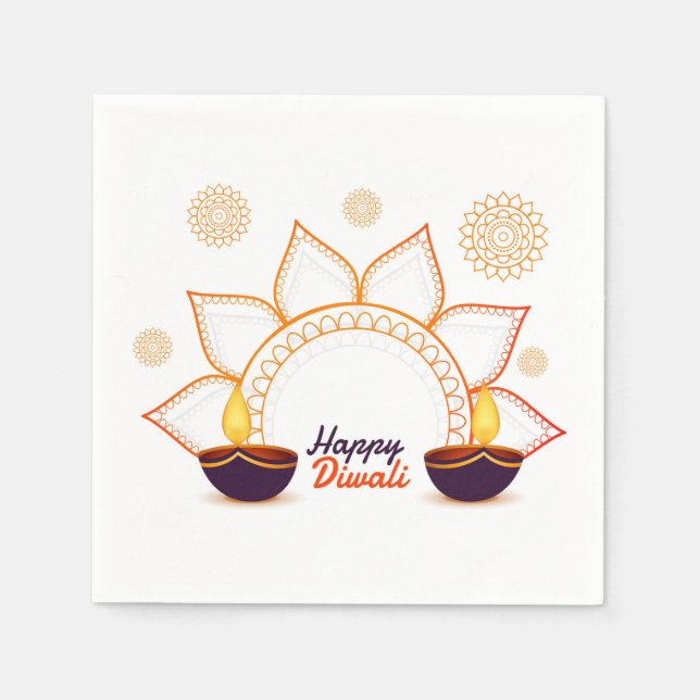 Servilleta De Papel Happy Diwali Napkins (Anverso)