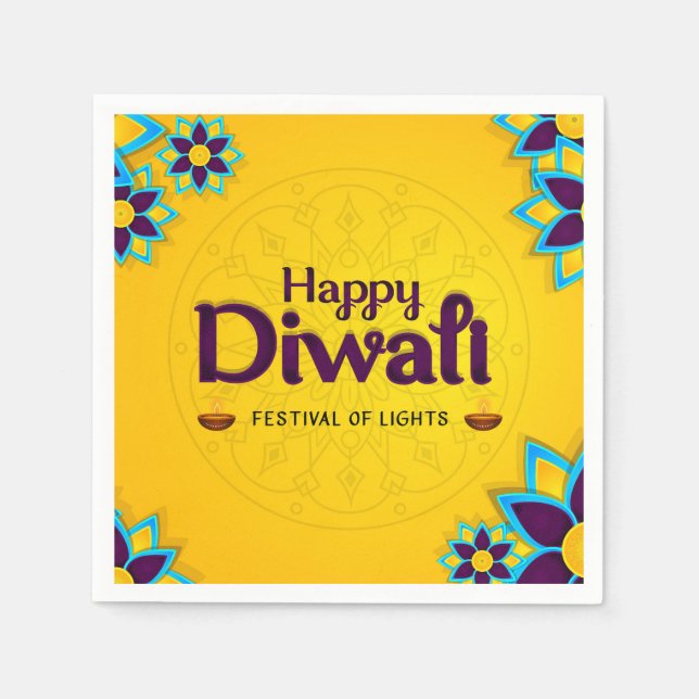 Servilleta De Papel Happy Diwali Napkins (Anverso)
