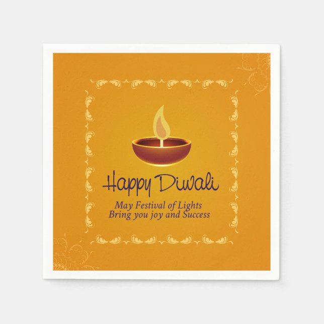 Servilleta De Papel Happy Diwali Napkins (Anverso)