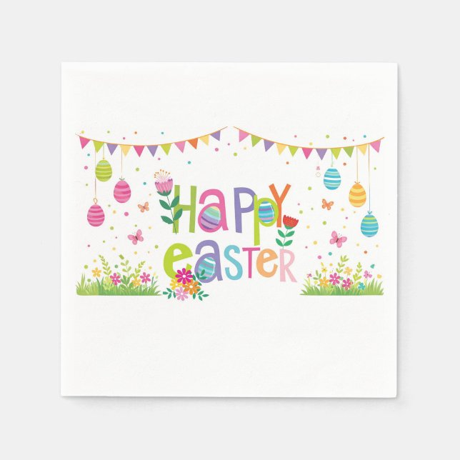 Servilleta De Papel Happy Easter  (Happy Easter Colorful Napkins!)