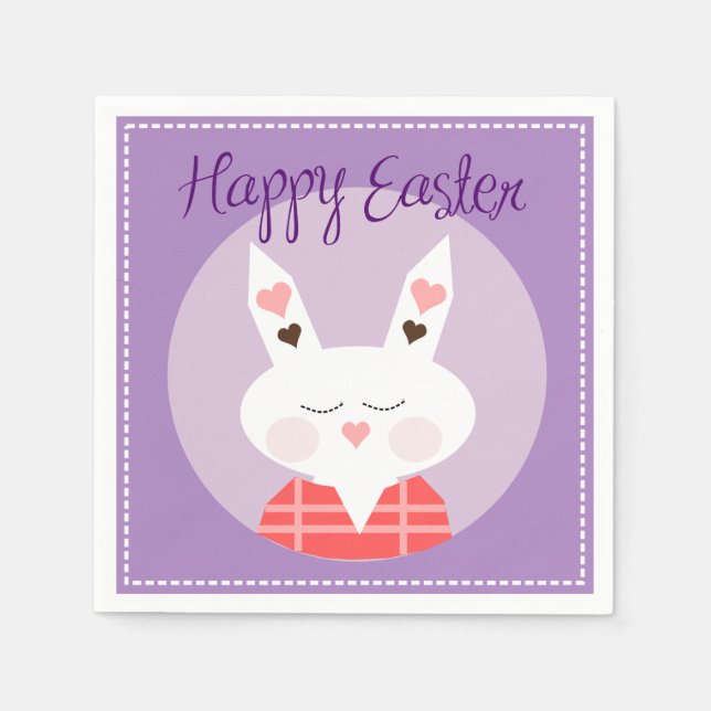 Servilleta De Papel Happy Easter Bunny Standard Coctel Paper Napkin (Anverso)