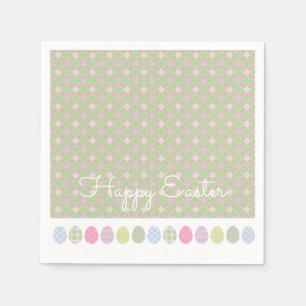 Servilleta De Papel HAPPY EASTER Huevos Patrón primavera colores dulce