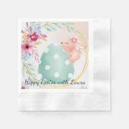 Servilleta De Papel Happy Easter- little bunny on big egg