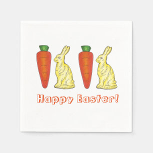 Servilleta De Papel Happy Easter White Chocolate Bunny Rabbit Carrot