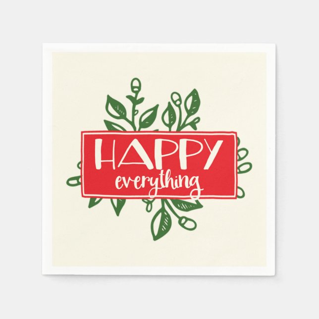 Servilleta De Papel Happy Everything Holiday Paper Napkins (Anverso)