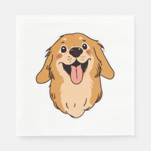 Servilleta De Papel Happy Golden Retriever Dog Lover Puppy Retro