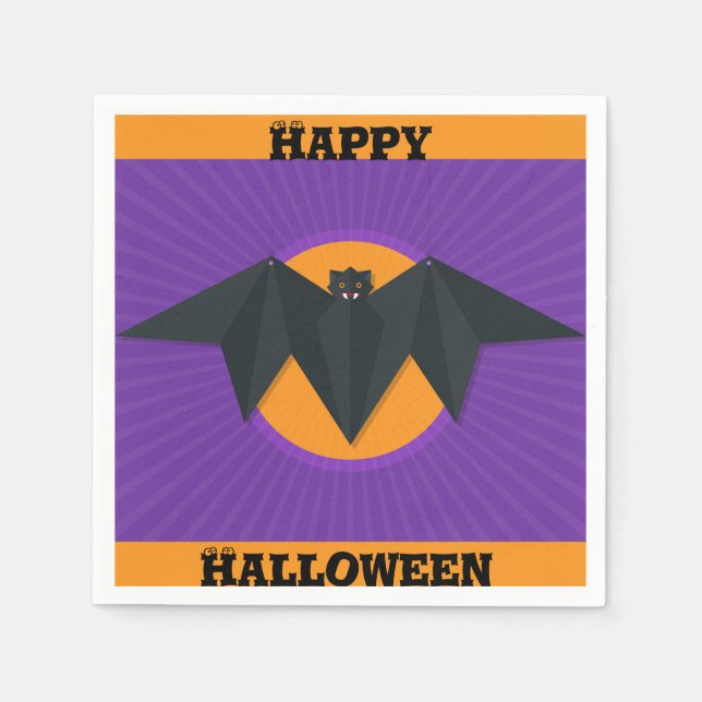 Servilleta De Papel Happy Halloween Bat Party Napkins (Anverso)