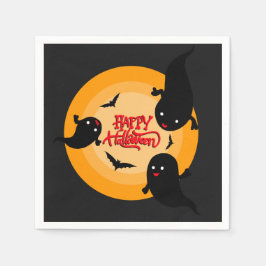 Servilleta De Papel Happy Halloween Ghosts and Bats Paper Napkins